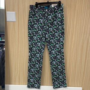 NWT Charter Club Blue Floral 5 Pocket Pants Size 10